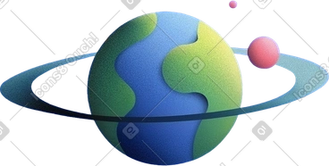 Planète avec satellites PNG, SVG