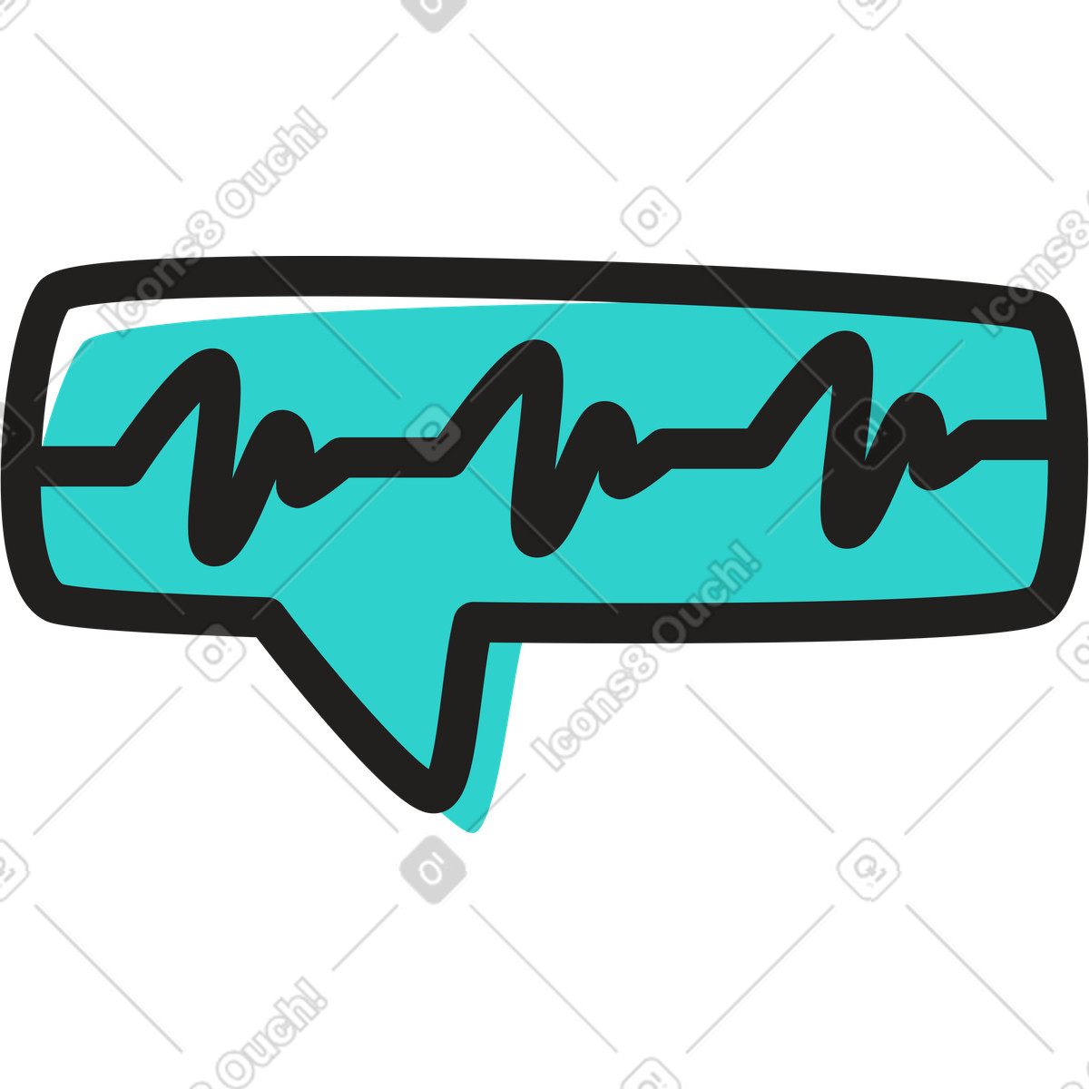 Speech bubble with pulse illustration featuring vibrant clipart image in PNG, SVG, GIF