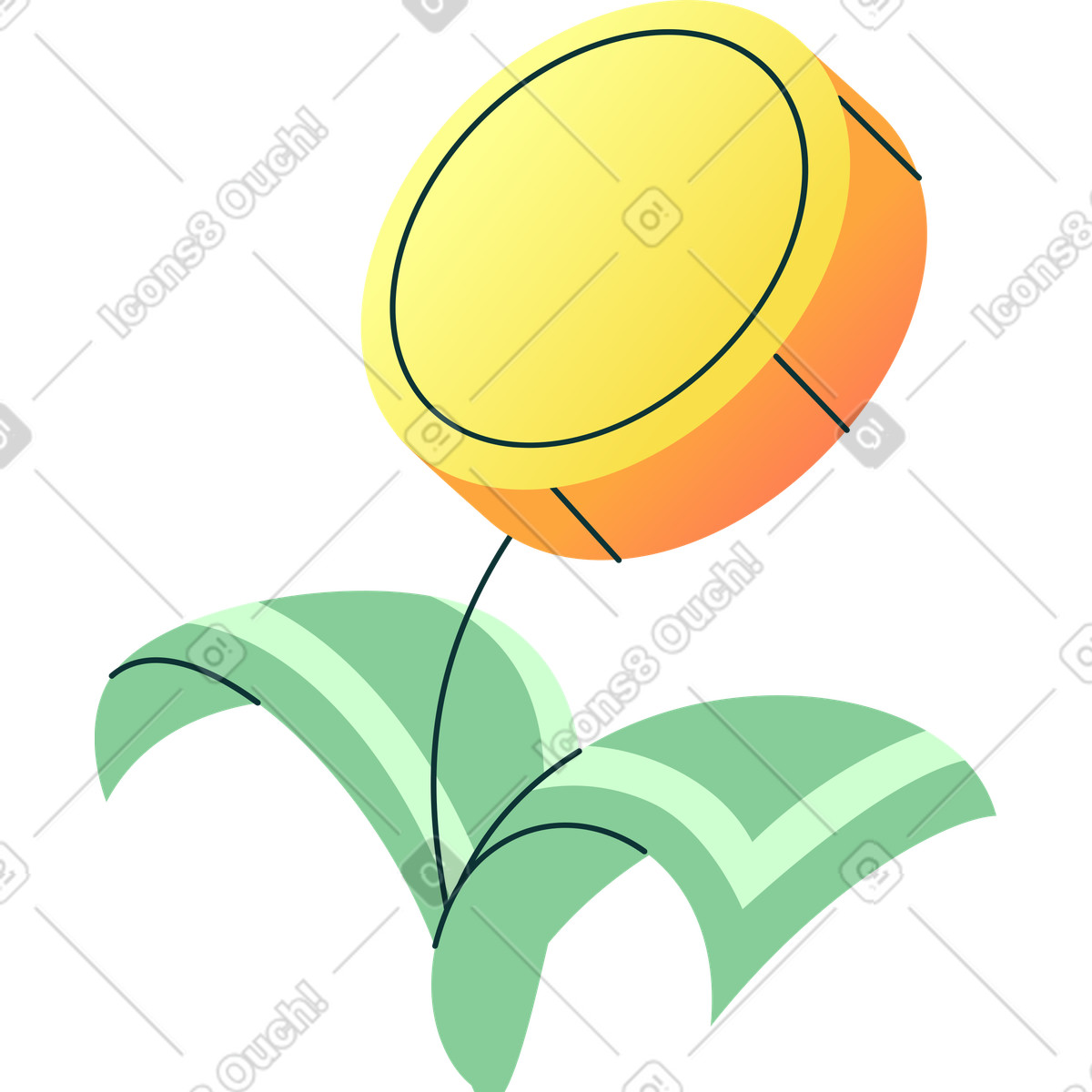 Pianta dell'albero dei soldi illustrazione in stile Florid scarica in PNG, SVG