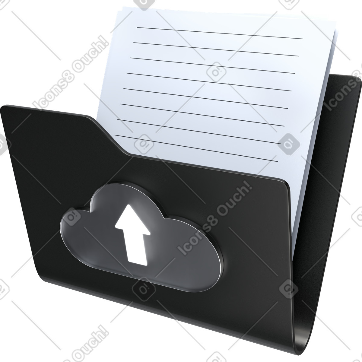 Servizio di backup su cloud, archiviazione sicura dei documenti illustrazione in stile 3D Pro scarica in PNG, SVG