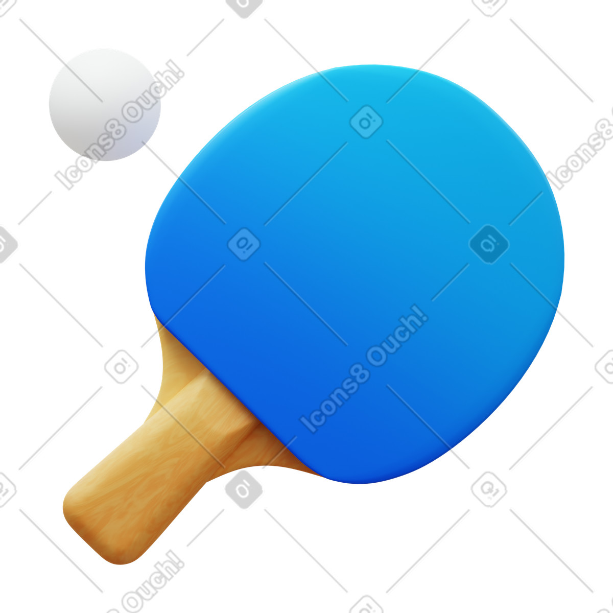 Ping pong illustration in 3D Fluency style download in PNG, SVG