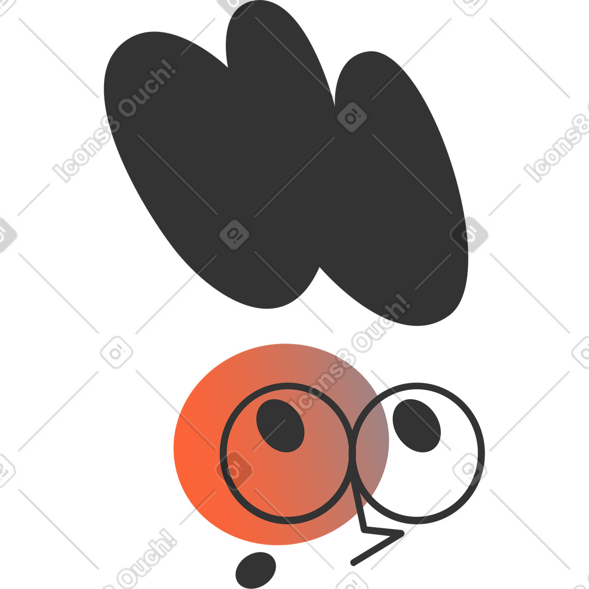 Ilustração de Cabeça em no estilo Crayon para baixar em PNG, SVG