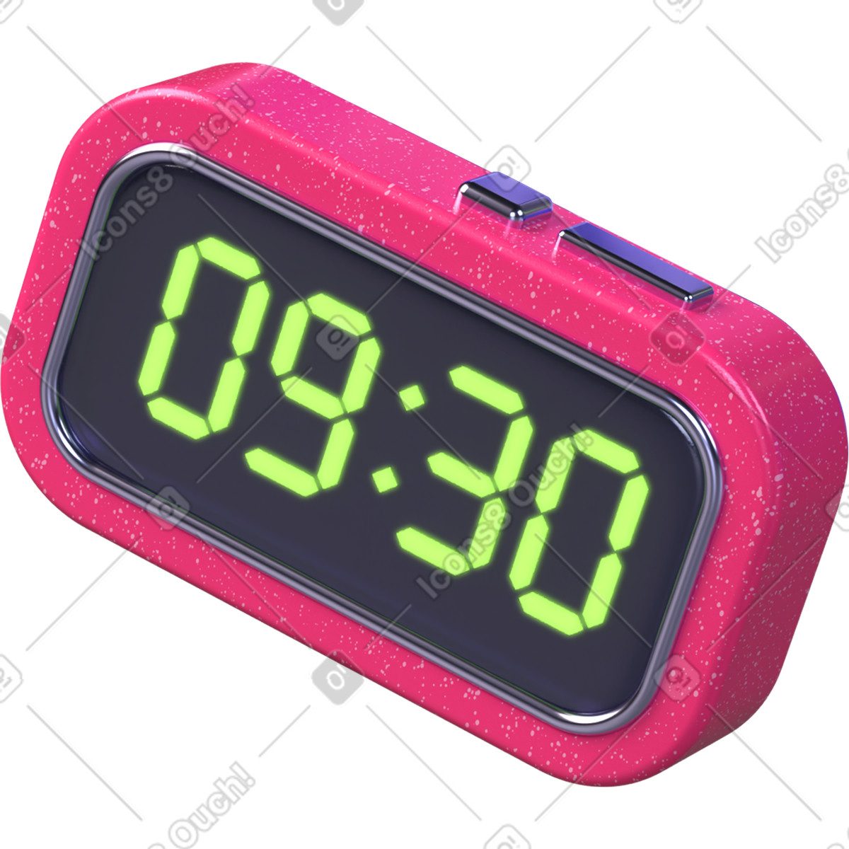 Digital clock illustration in 3D Boost style download in PNG, SVG