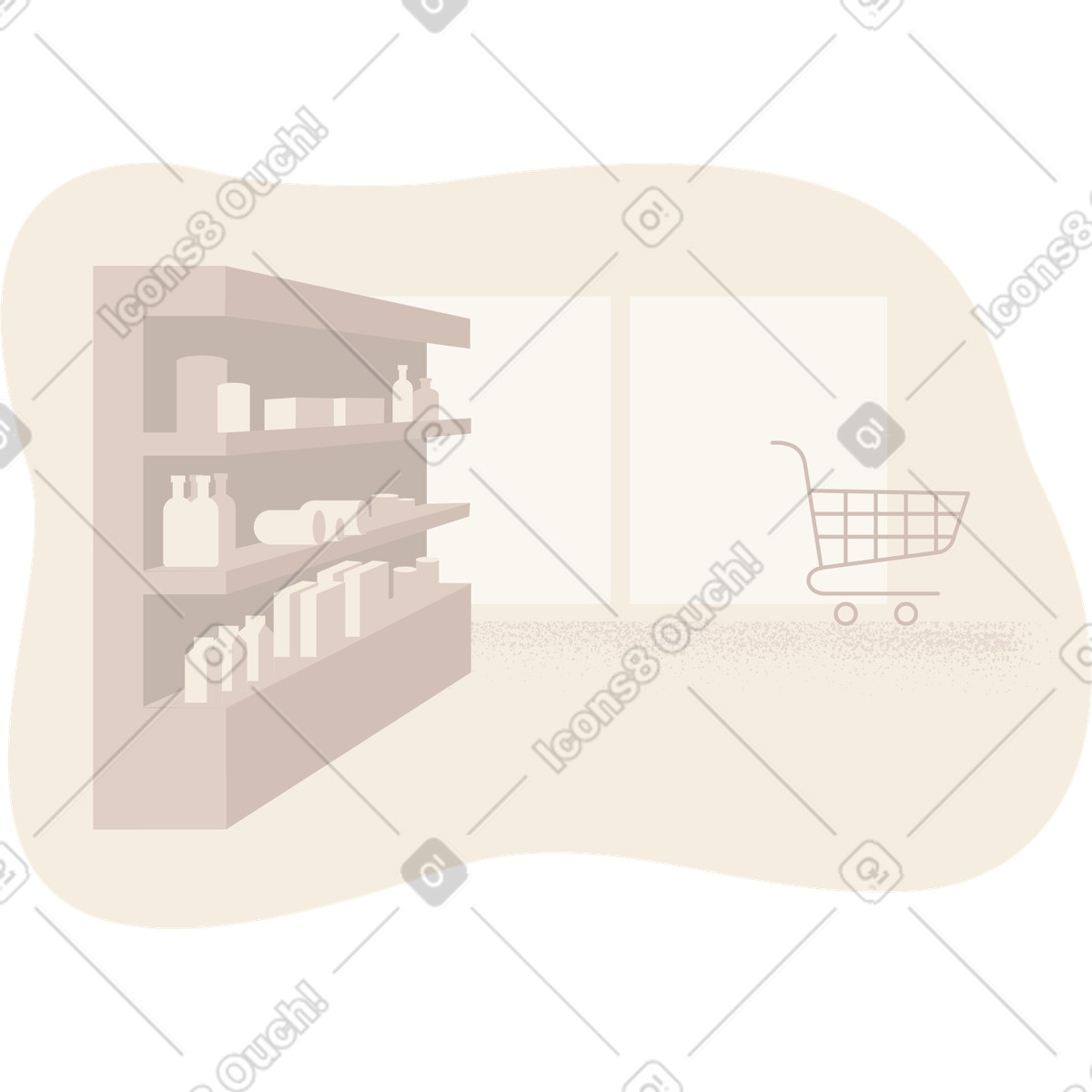 Pale スタイルの Grocery shop のイラストをPNG、SVG形式でダウンロード