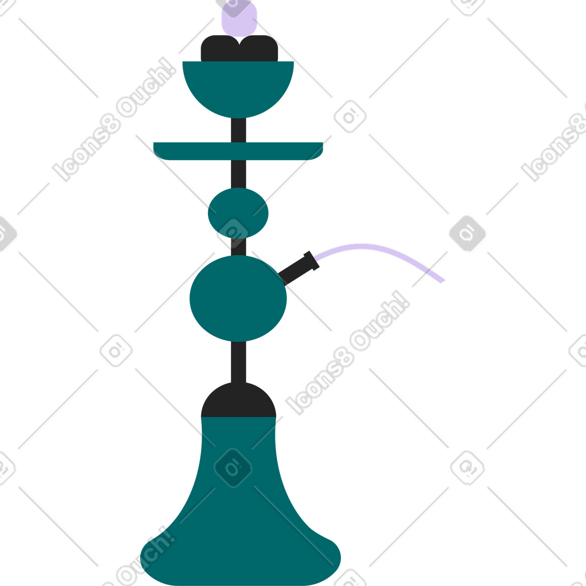 Indian hookah illustration in Sammy Line style download in PNG, SVG