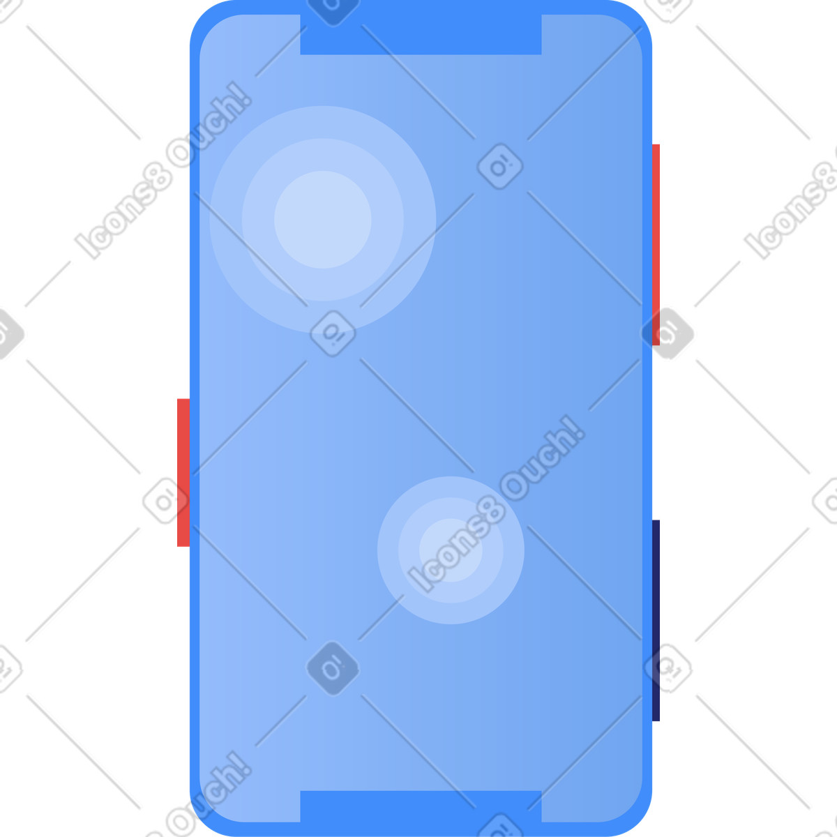 Flat smartphone illustration clipart portraying basic phone interface layout