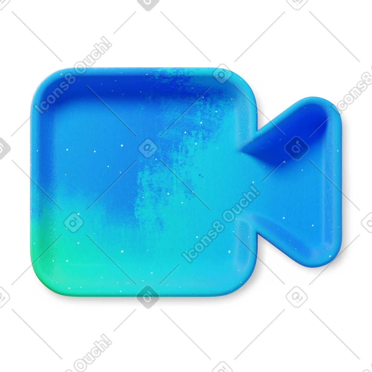 3D Microsoft Fluent illustration スタイルの Blue gradient video call app camera icon for digital communication のイラストをPNG、SVG形式でダウンロード