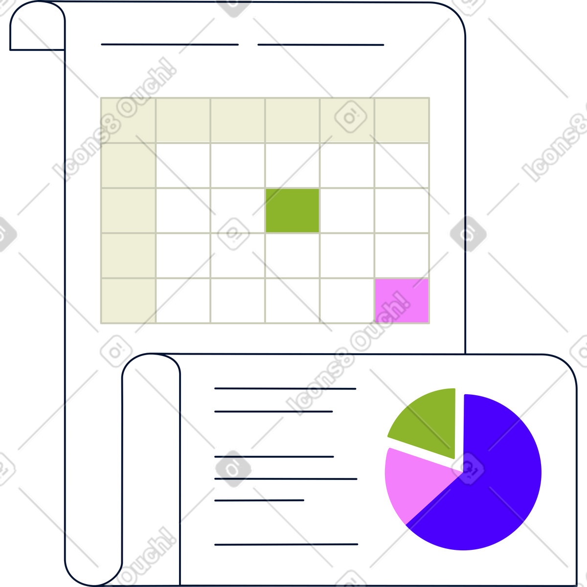 Accounting records illustration in PNG, SVG