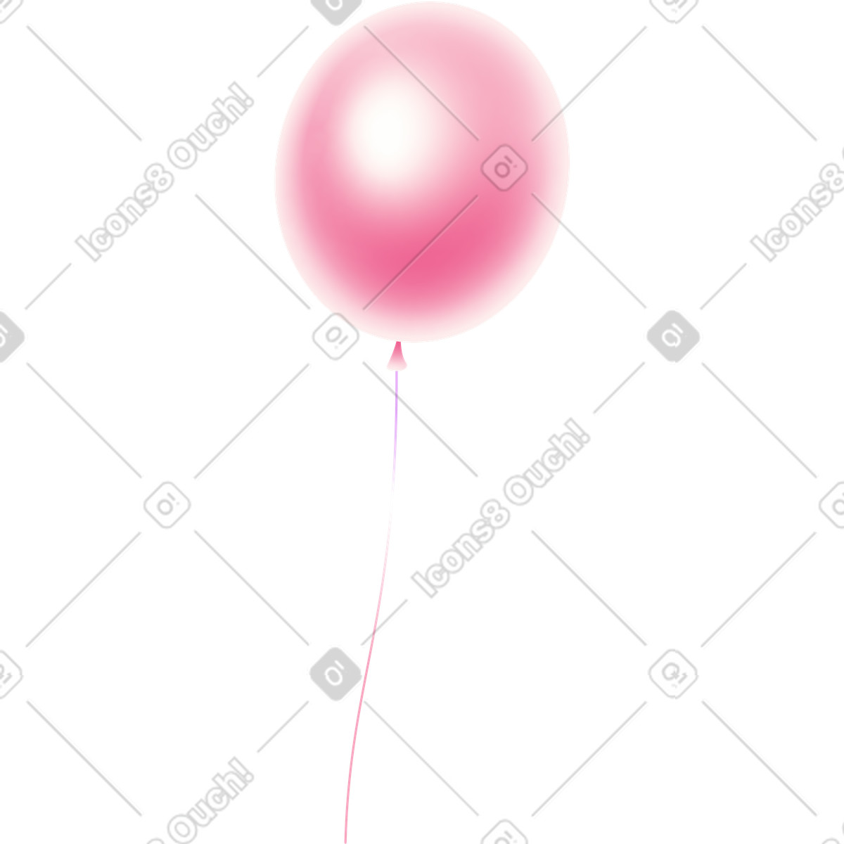 Pink balloon illustration in Glare style download in PNG, SVG