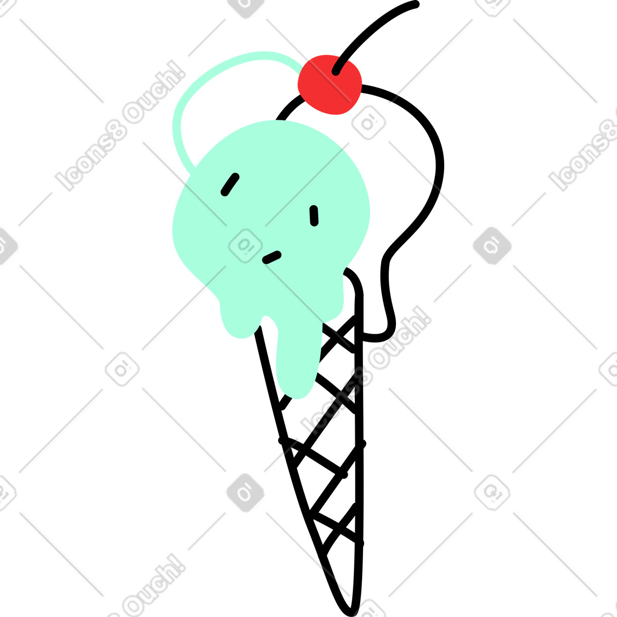Ice cream illustration in Spicy style download in PNG, SVG