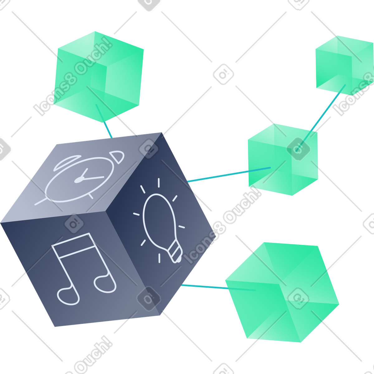 Smart home hub illustration in Lucent style download in PNG, SVG