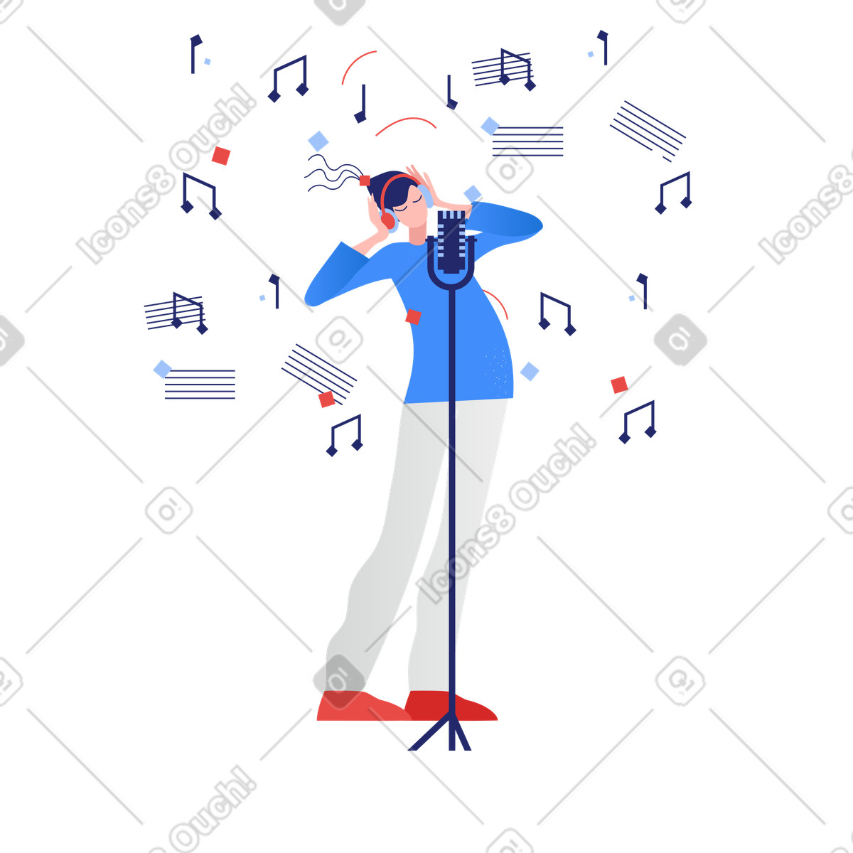 Ilustração de Gravando a música em no estilo Clip para baixar em PNG, SVG