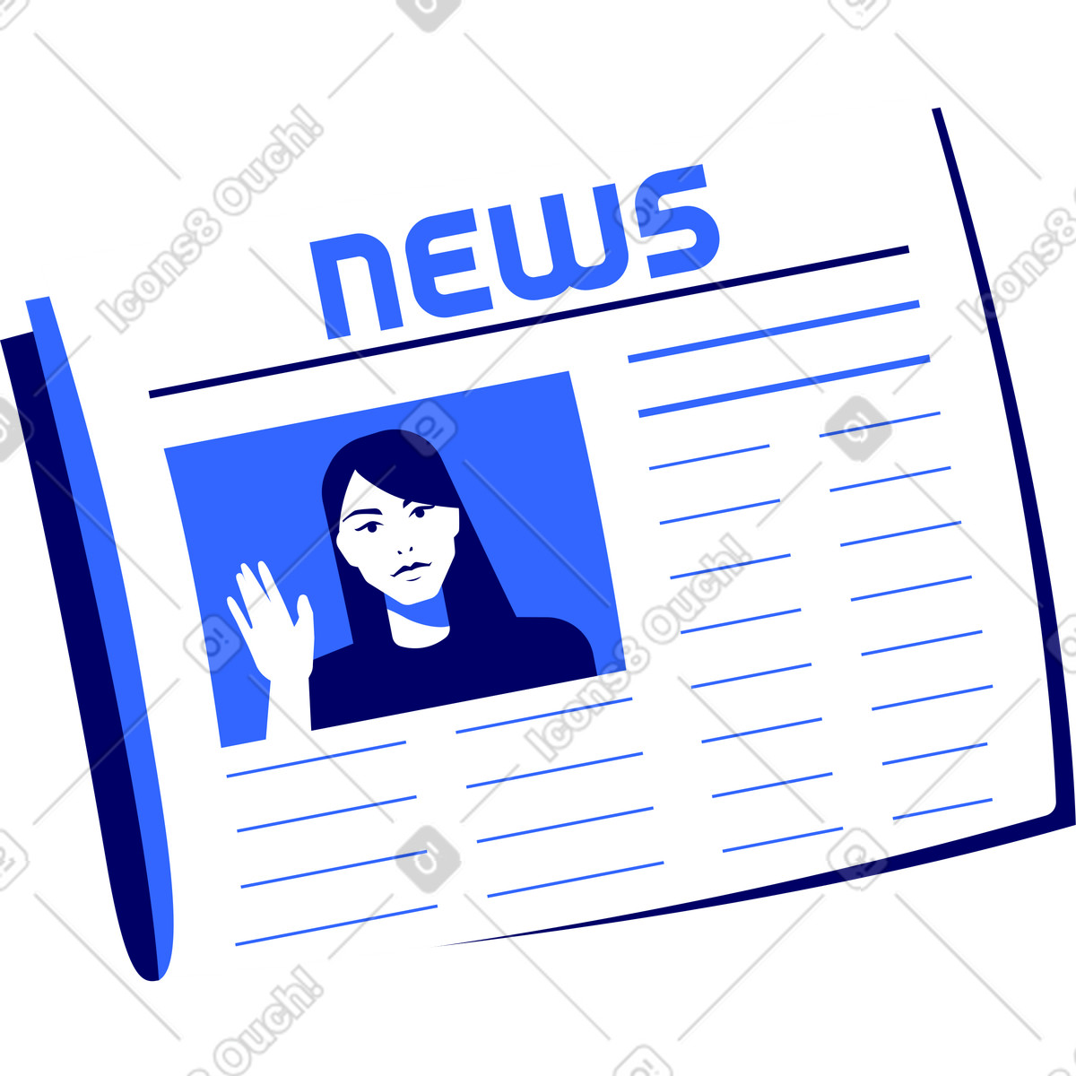 Ilustração de Jornal enrolado em no estilo Lounge para baixar em PNG, SVG