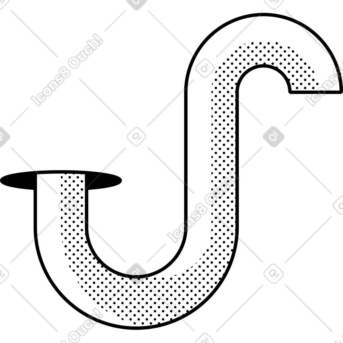 Rohr-Illustration im Memphis-Stil als Download in PNG, SVG