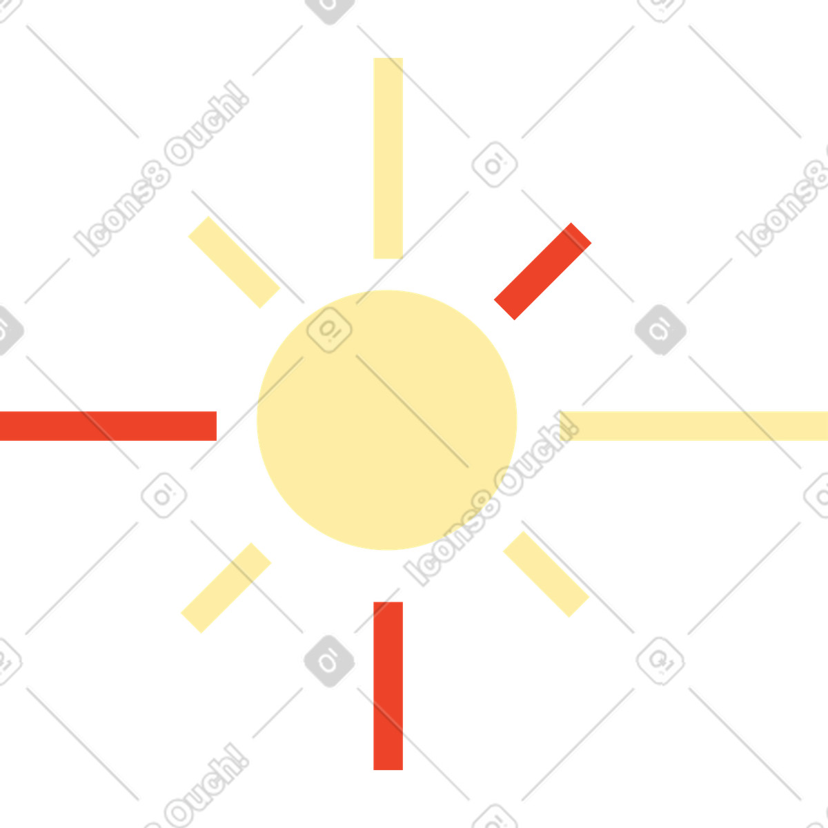 Polar 스타일의 Sun 애니메이션 일러스트레이션 GIF, Lottie(JSON), AE로 다운로드