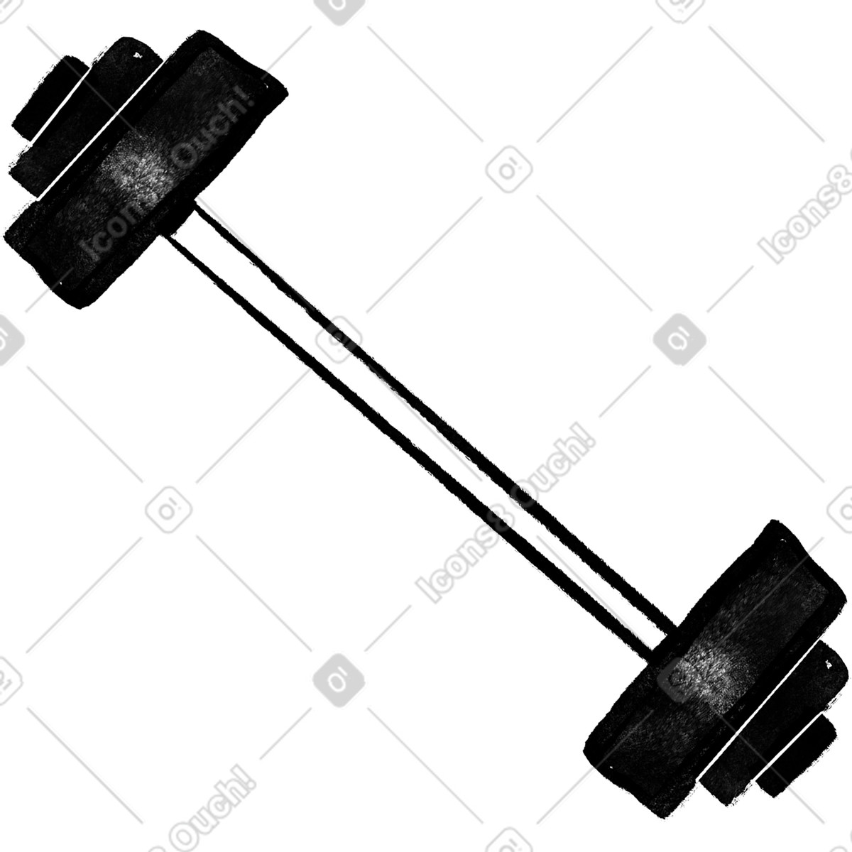 Illustration Black dumbbell dans le style Inky à télécharger aux formats PNG, SVG