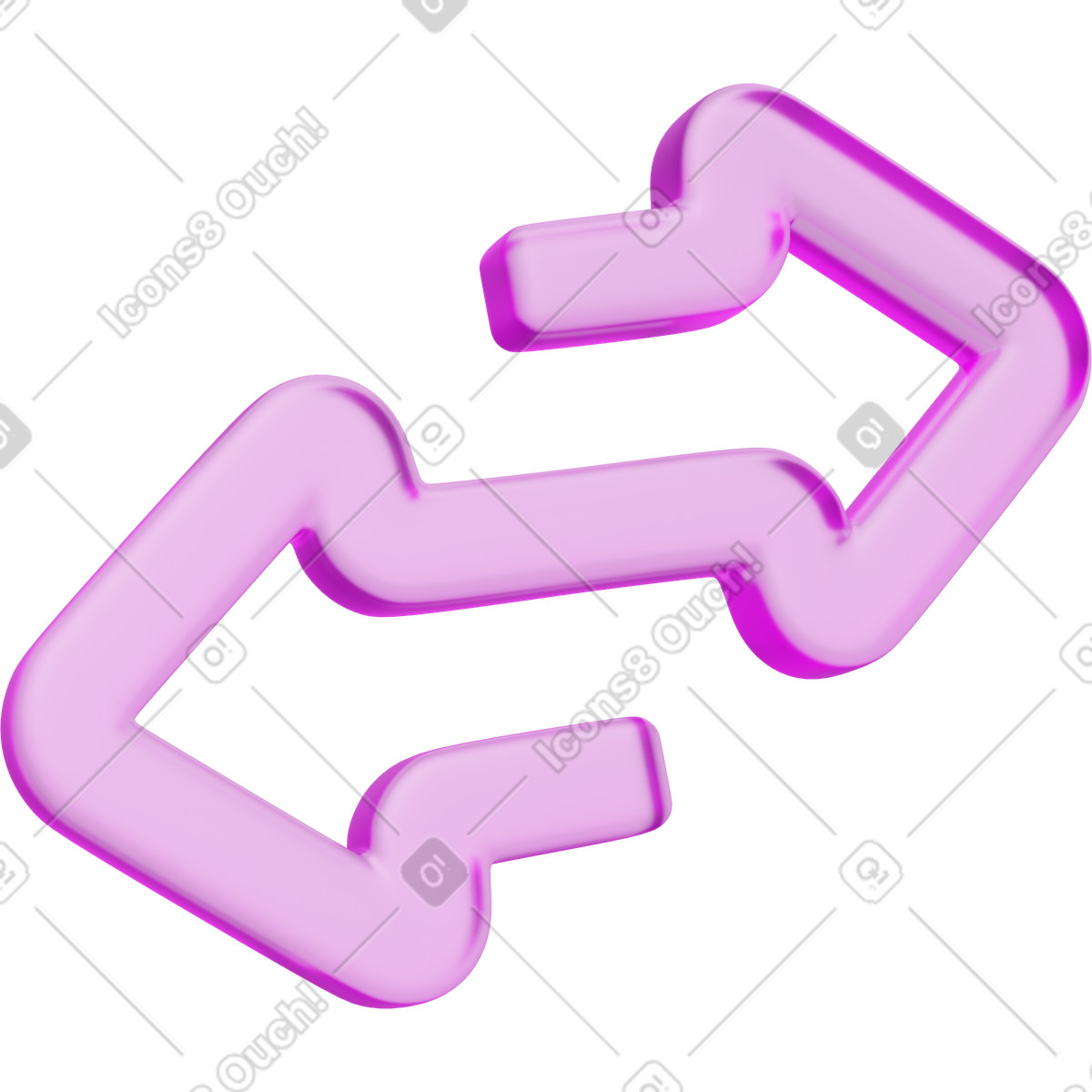 Illustration Flèches roses d'échange, bidirectionnelles, symbole d'échange dans le style 3D Playful à télécharger aux formats PNG, SVG