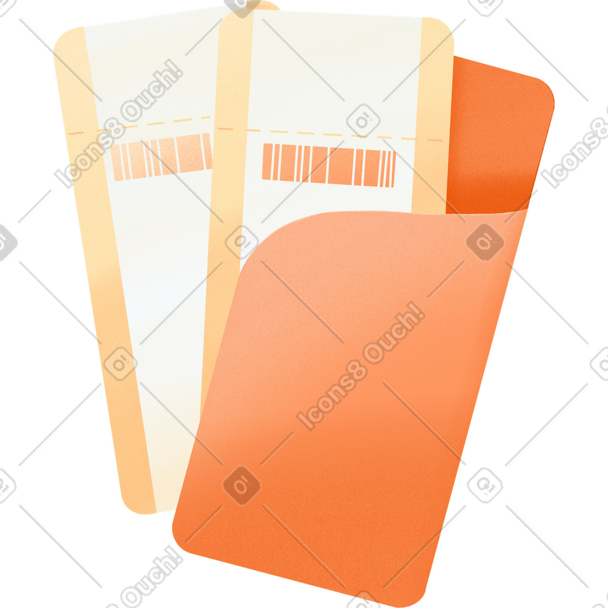Smart スタイルの Plane tickets in orange tones のイラストをPNG、SVG形式でダウンロード