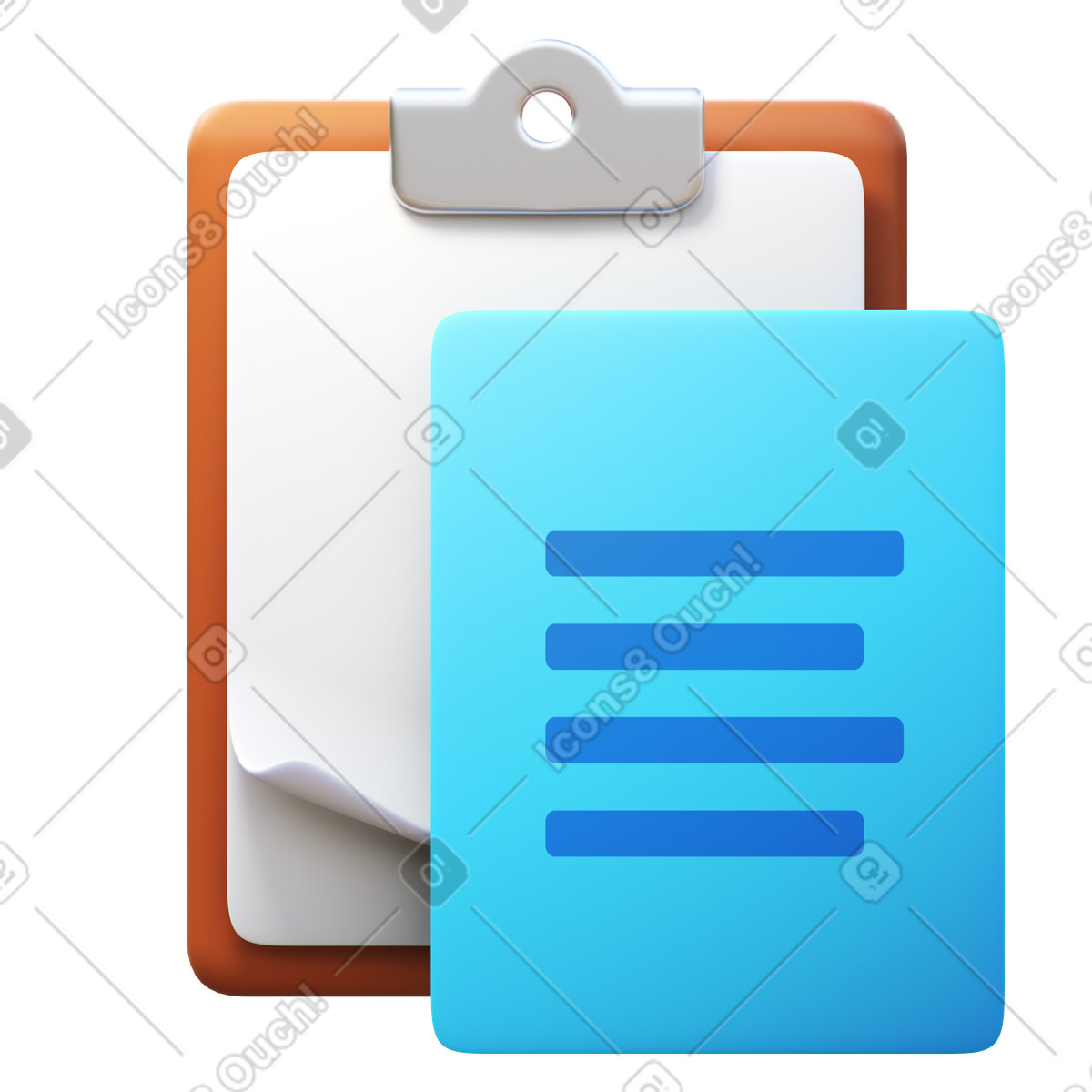 下载 3D Fluency 风格的 粘贴 插画，支持 PNG、SVG 格式