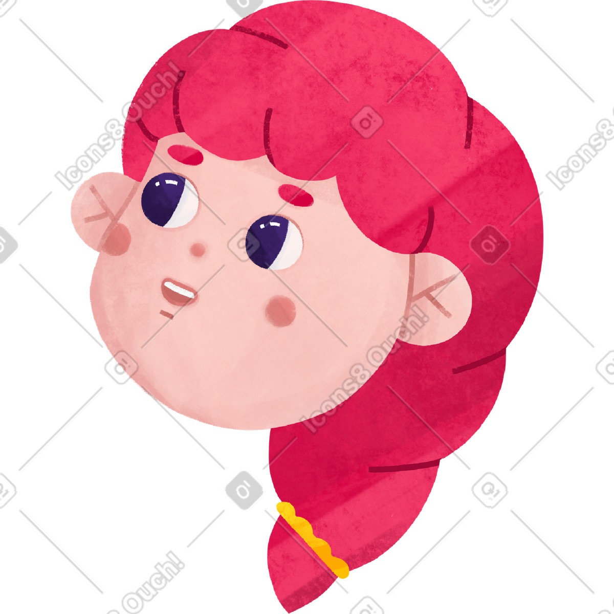 Bonbon スタイルの Girl with long red hair のイラストをPNG、SVG形式でダウンロード