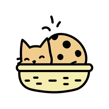 A Bengal cat with distinct spotted fur, predominantly orange with black markings, is curled up snugly in a woven basket. The basket is round, made of light-colored natural fibers, and has a slightly open top. The cat's eyes are closed, and its tail is wrapped around its body. The setting is simple, with a clean, minimalistic background that emphasizes the cat and the basket.