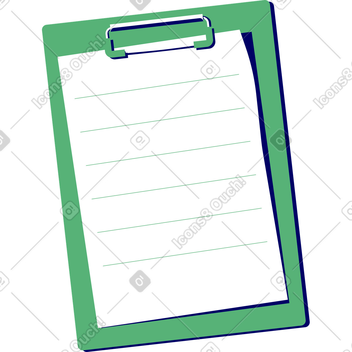 Folder with clip and sheet of paper illustration in Lounge style download in PNG, SVG