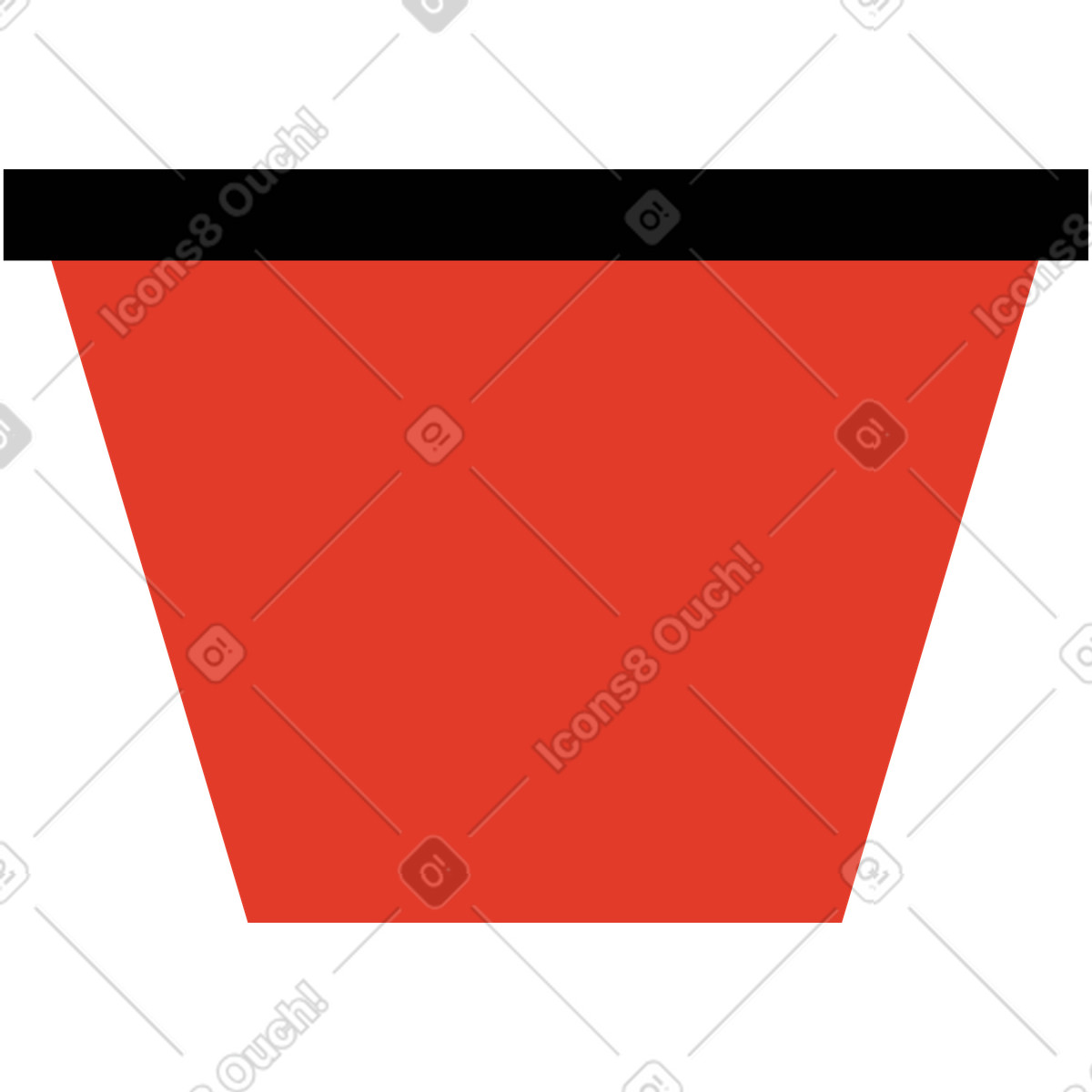 Blumentopf-Illustration im Burgundy-Stil als Download in PNG, SVG