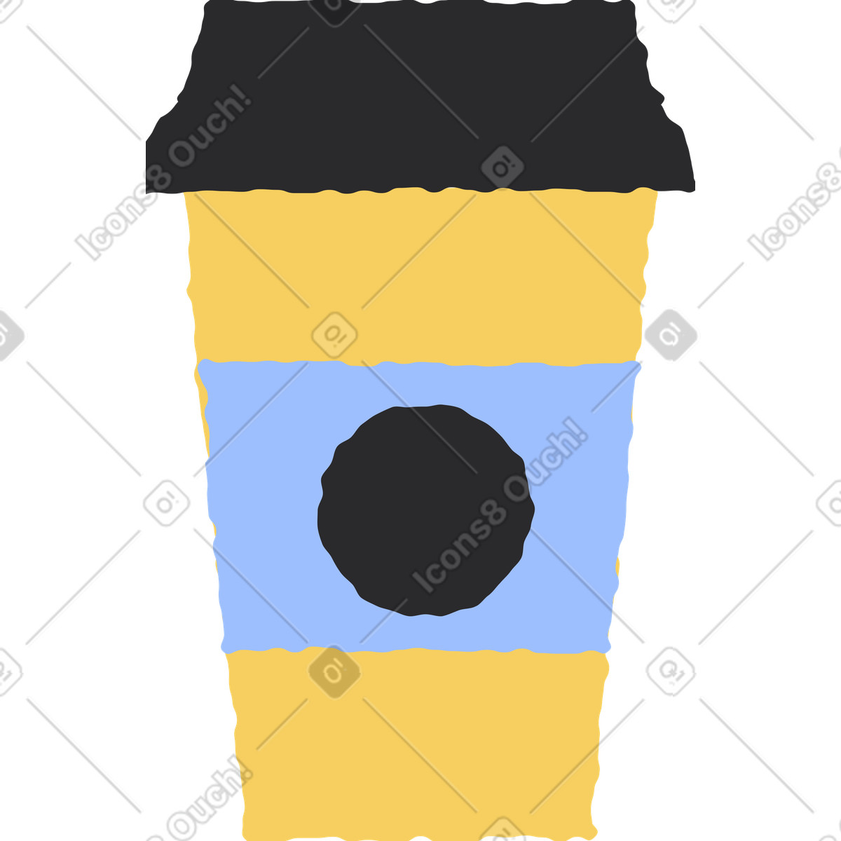 Ilustración Café para llevar en estilo Pablo a descargar en PNG y SVG