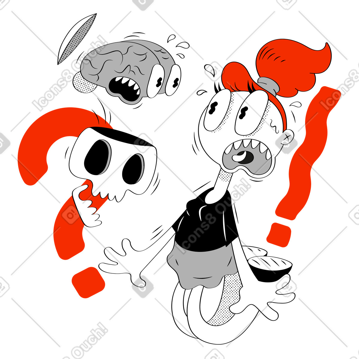 Illustration System crash or bug, Fatal error tech failure reaction dans le style Looney à télécharger aux formats PNG, SVG