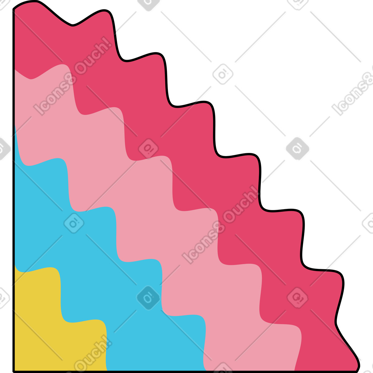 Ilustração de Forma ondulada em no estilo Memphis para baixar em PNG, SVG