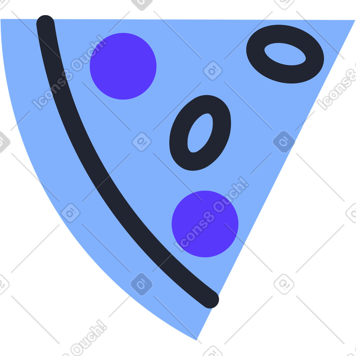 Illustration Part de pizza dans le style Pablita à télécharger aux formats PNG, SVG