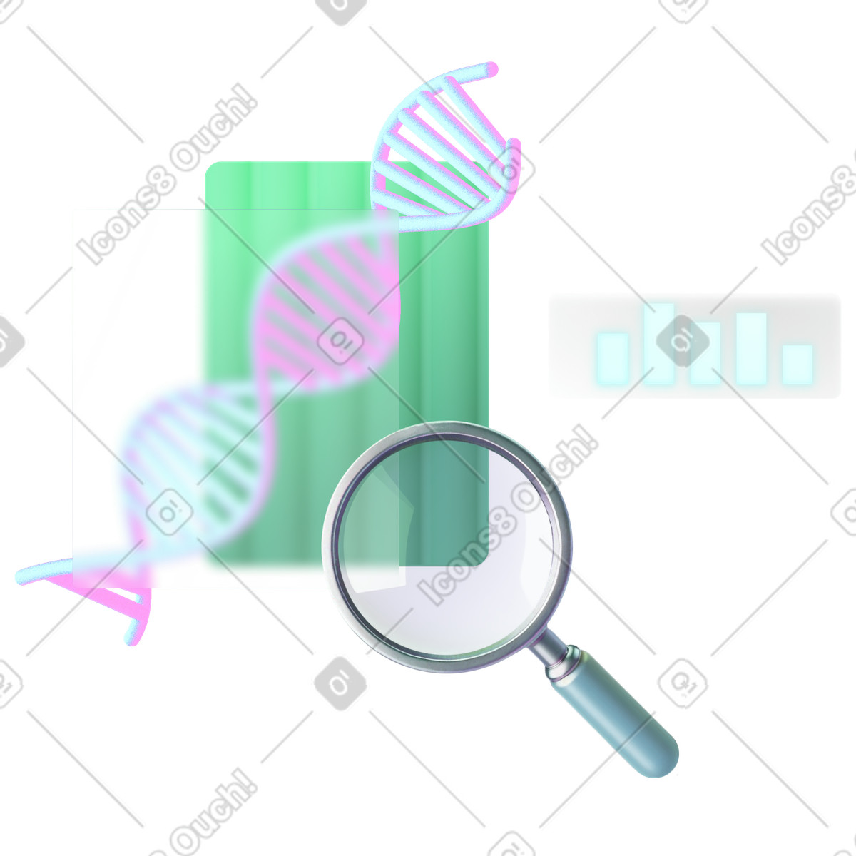 下载 Chromed 风格的 Dna和遗传密码的临床研究 插画，支持 PNG、SVG 格式