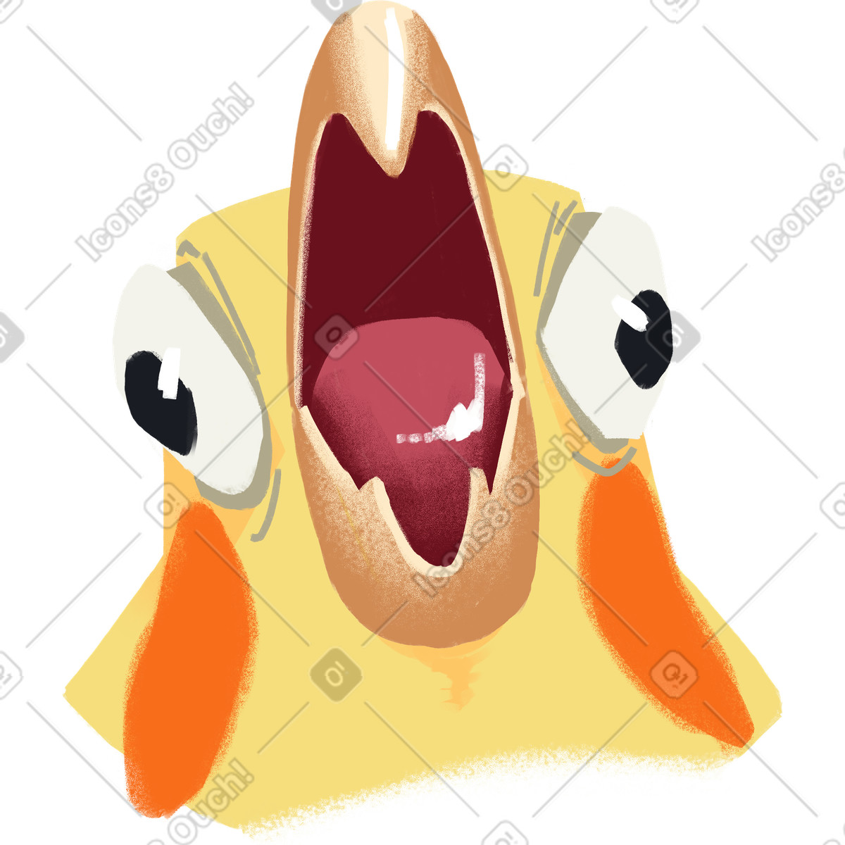 下载 Goofy 风格的 Screaming parrot 插画，支持 PNG、SVG 格式