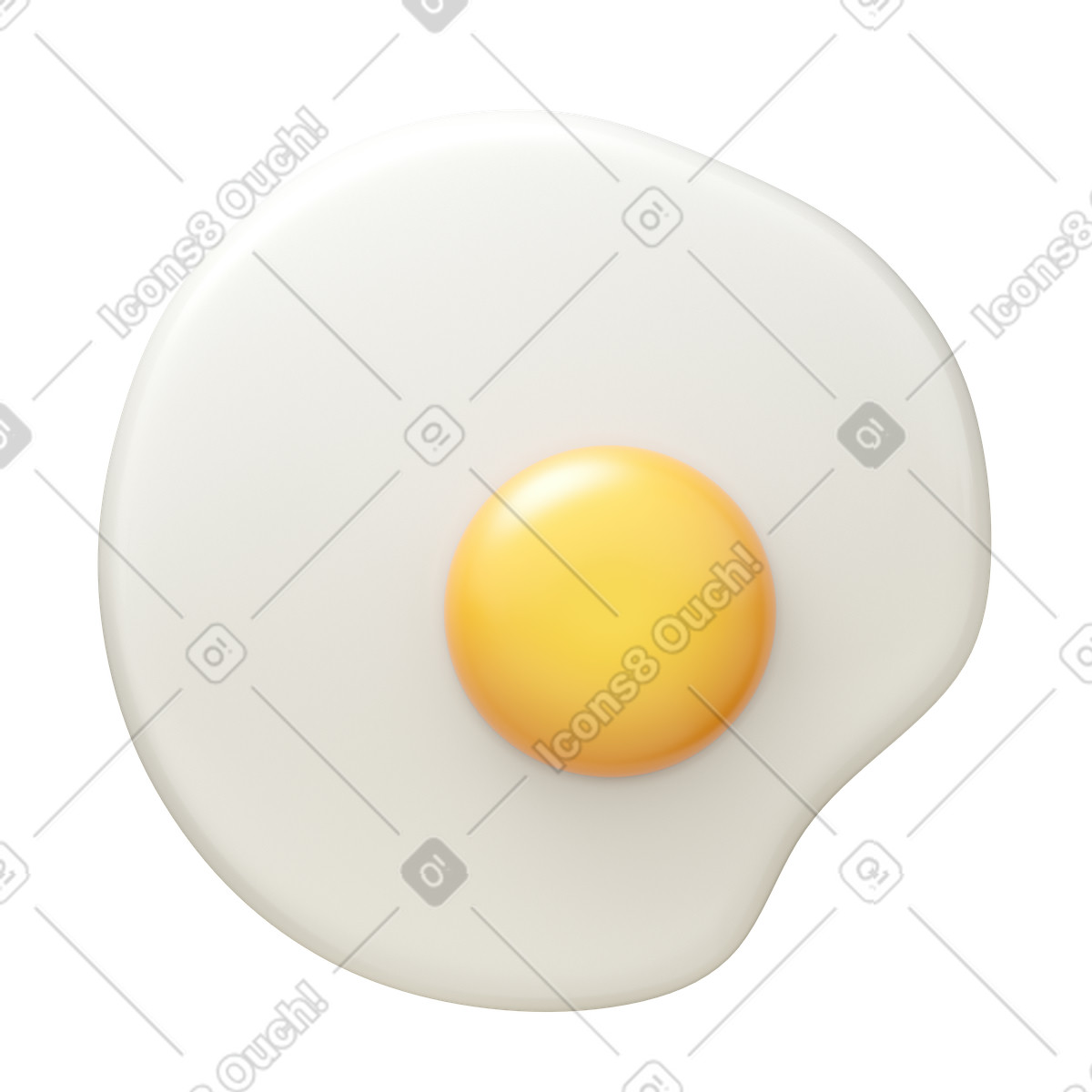 Ilustración Huevo frito en estilo 3D Fluency a descargar en PNG y SVG
