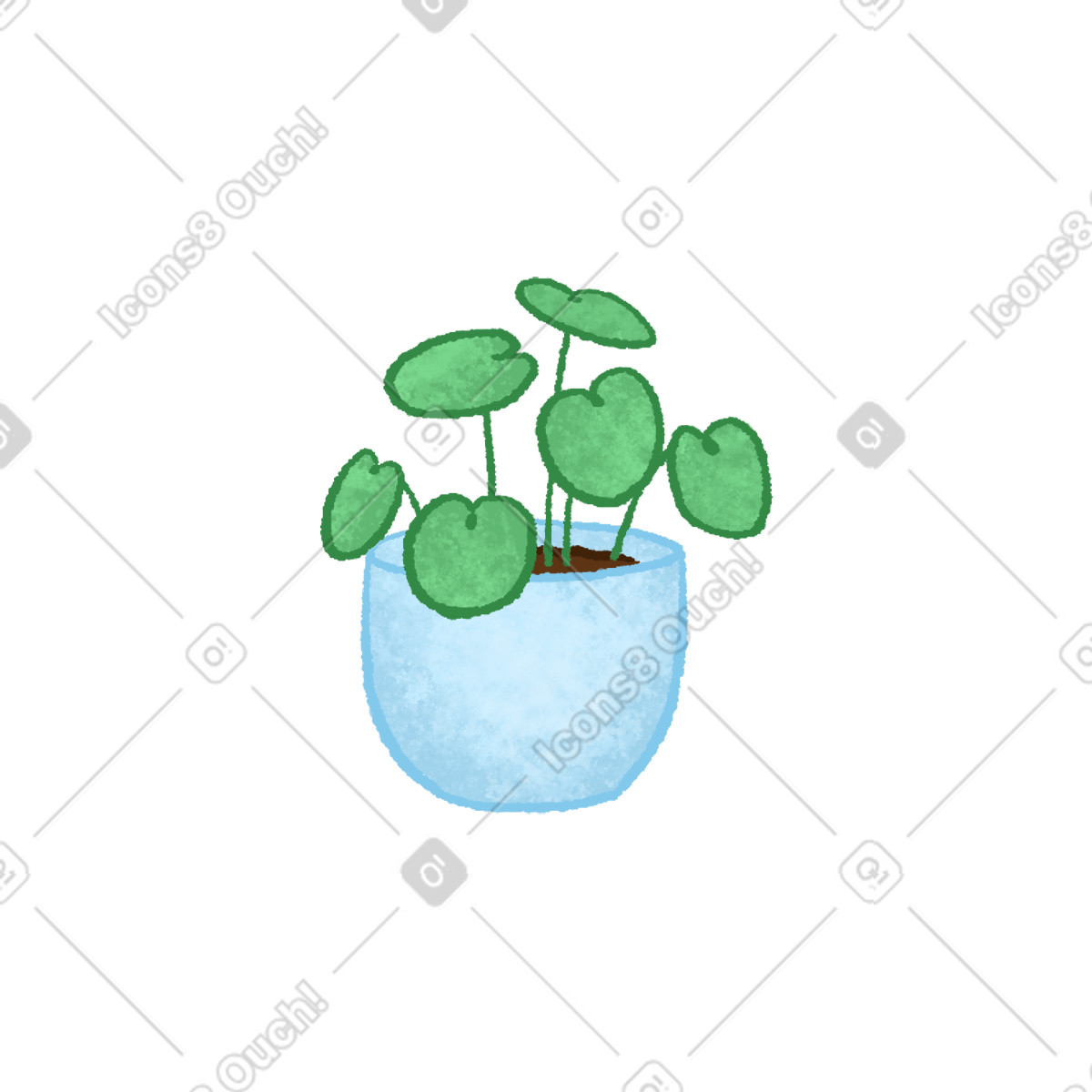 Ilustração de Plant in blue pot em no estilo Hue para baixar em PNG, SVG
