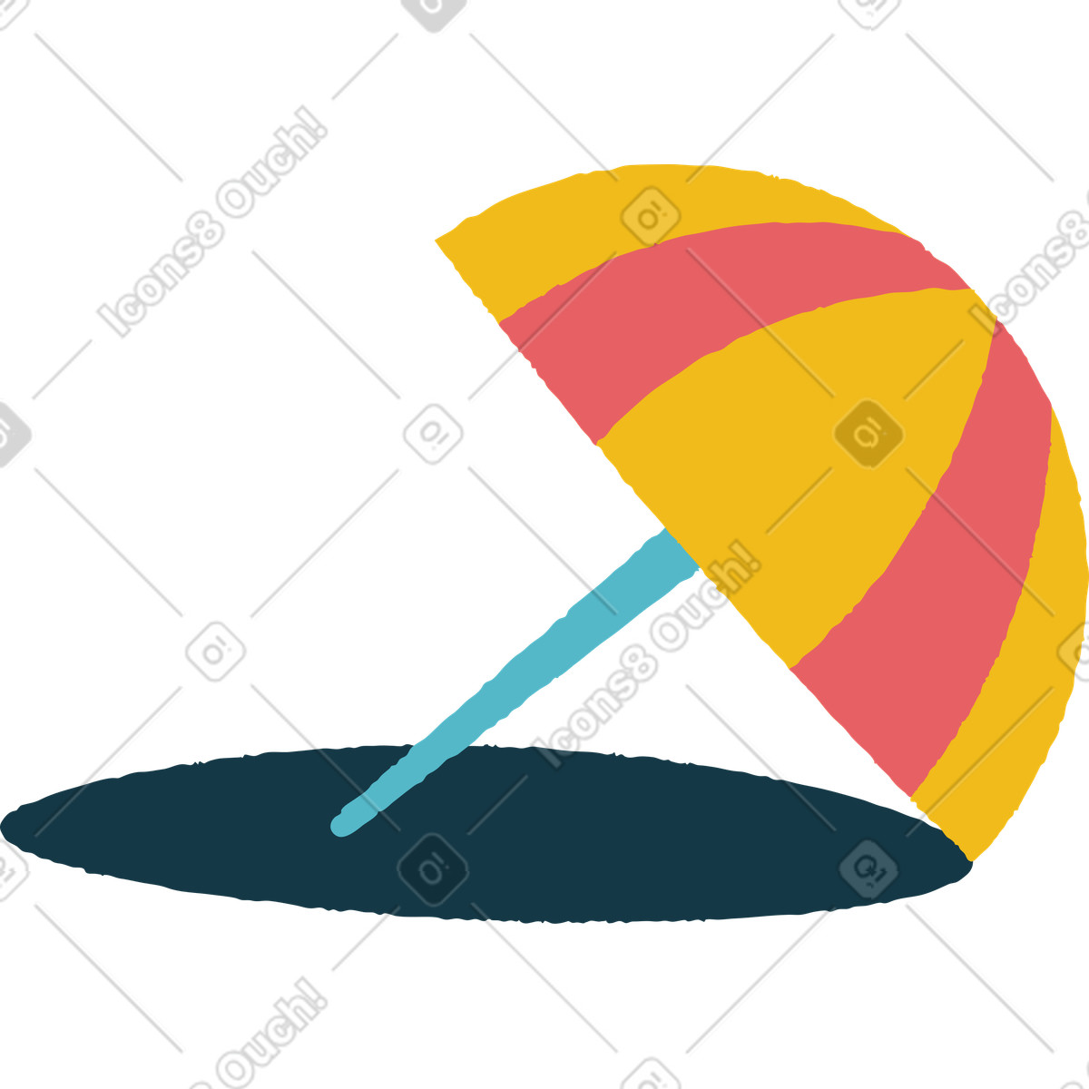 Illustration Beach umbrella dans le style Flamenco à télécharger aux formats PNG, SVG