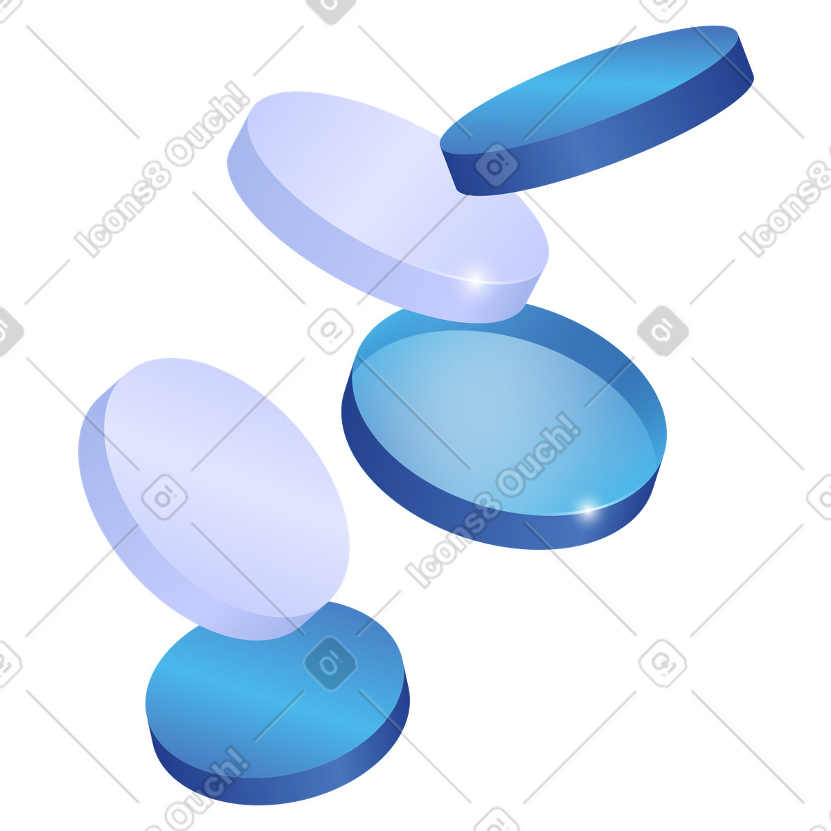 Ilustração de Digital finance with abstract crypto tokens cluster floating em no estilo Quantum para baixar em PNG, SVG
