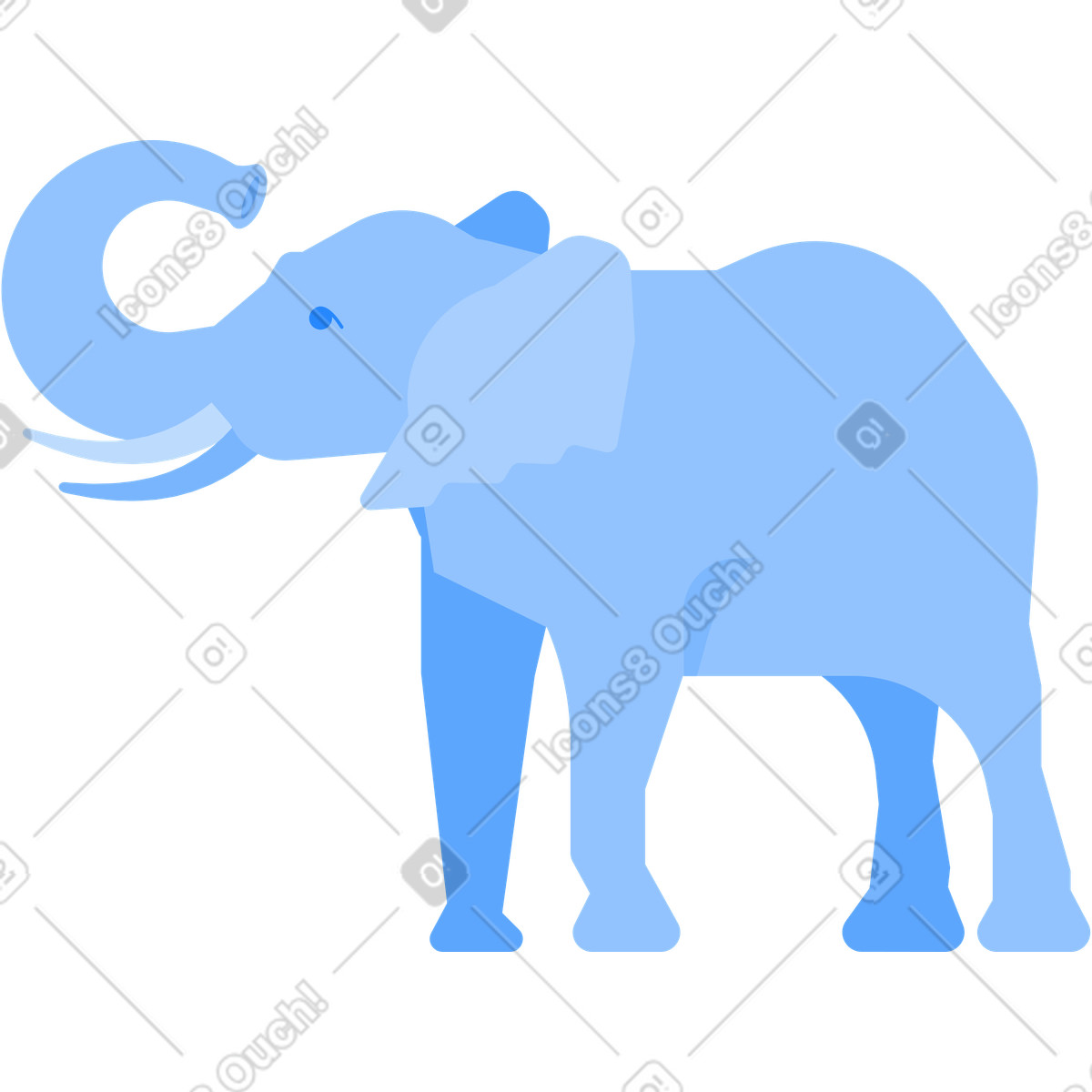 Elefant-Illustration im Urban-Stil als Download in PNG, SVG