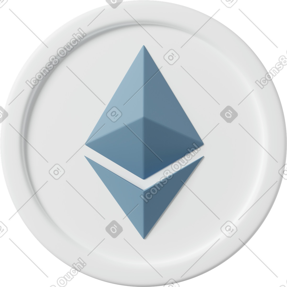 3D Casual life スタイルの Ethereum coin のイラストをPNG、SVG形式でダウンロード