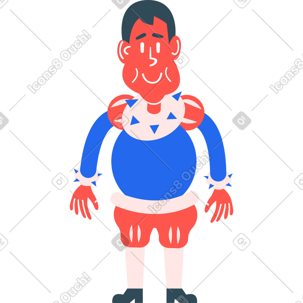 下载 Kingdom 风格的 男孩站着 插画，支持 PNG、SVG 格式
