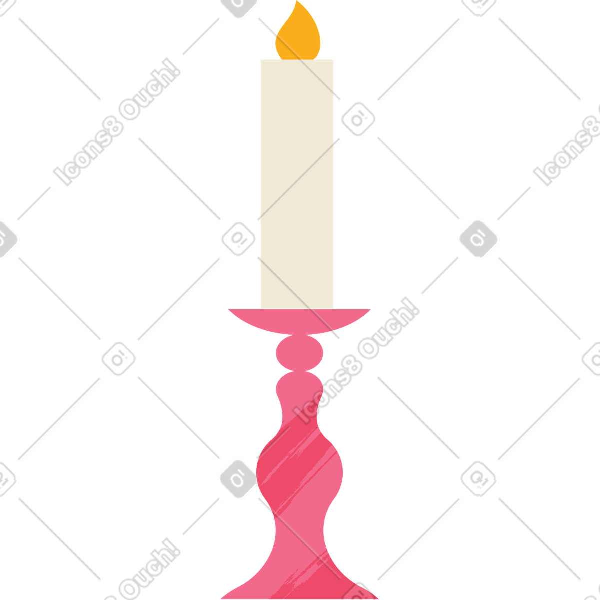 Candeliere con candela illustrazione in stile Juicy scarica in PNG, SVG