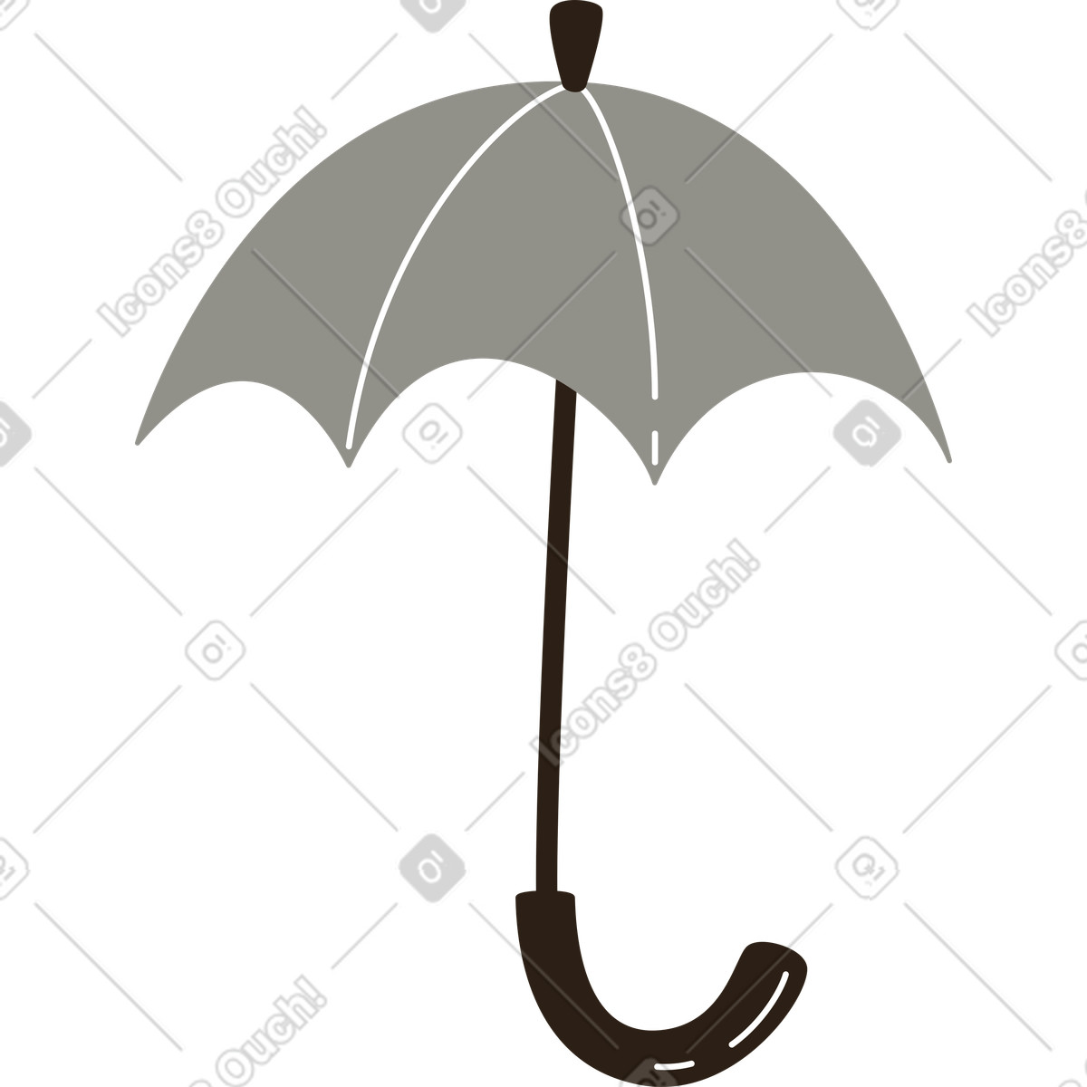 Regenschirm-Illustration im Plain-Stil als Download in PNG, SVG