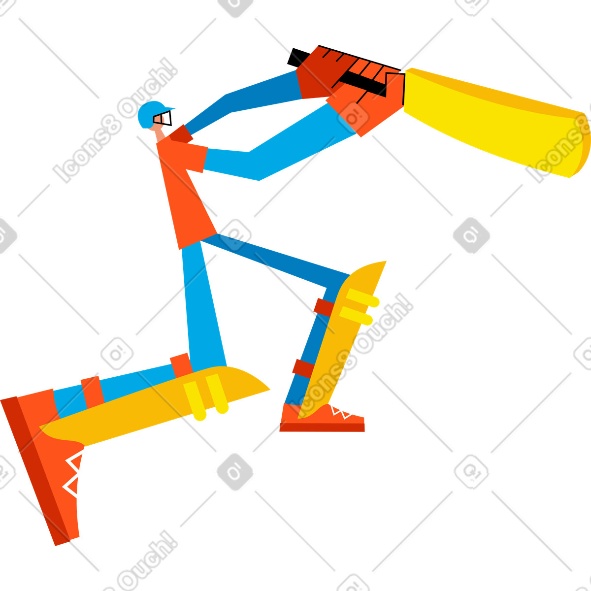 下载 Warp 风格的 有蝙蝠的人 插画，支持 PNG、SVG 格式