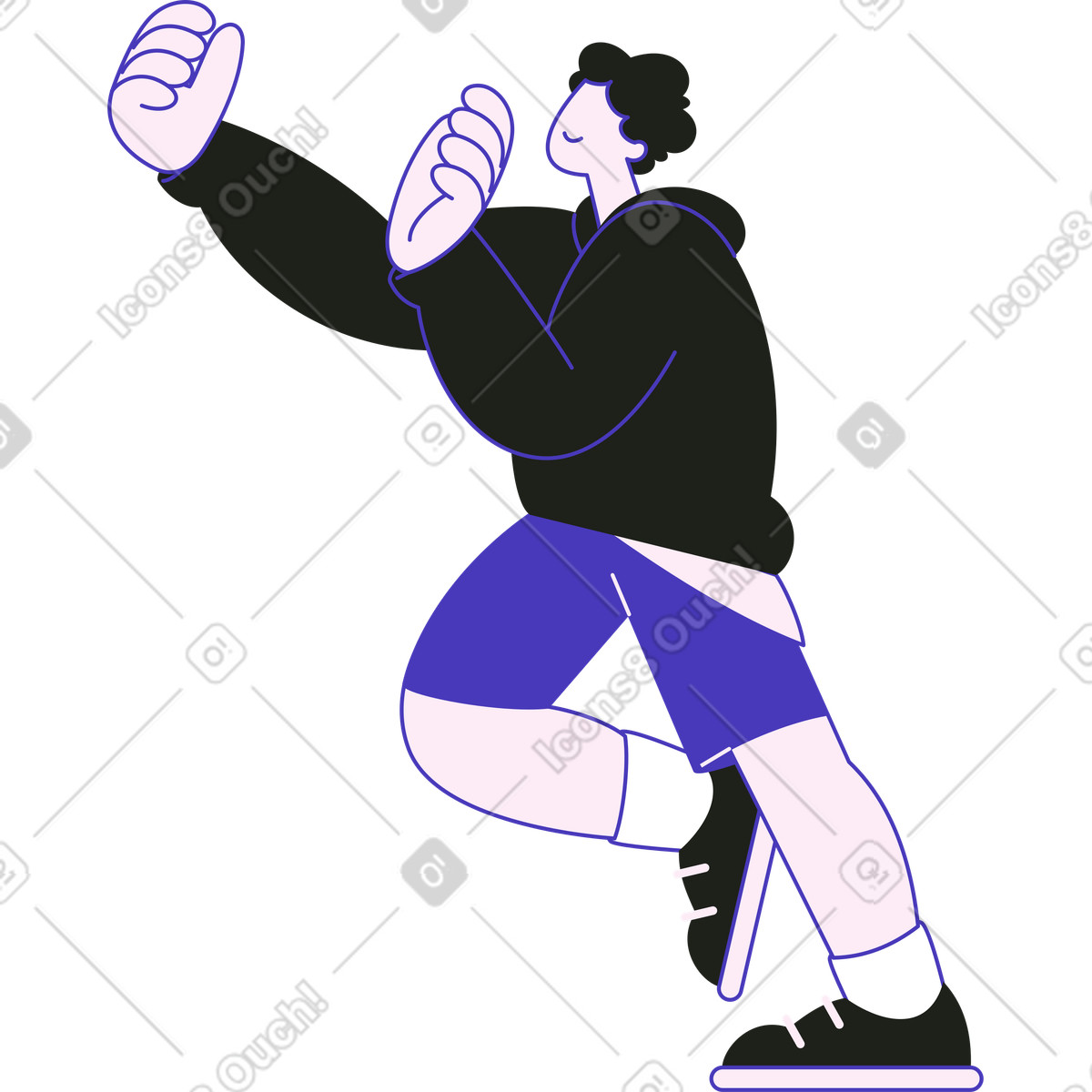 下载 Blueberry 风格的 男人向前伸手 插画，支持 PNG、SVG 格式