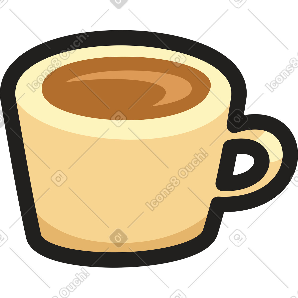 下载 Clipart 风格的 一杯咖啡 插画，支持 PNG、SVG 格式