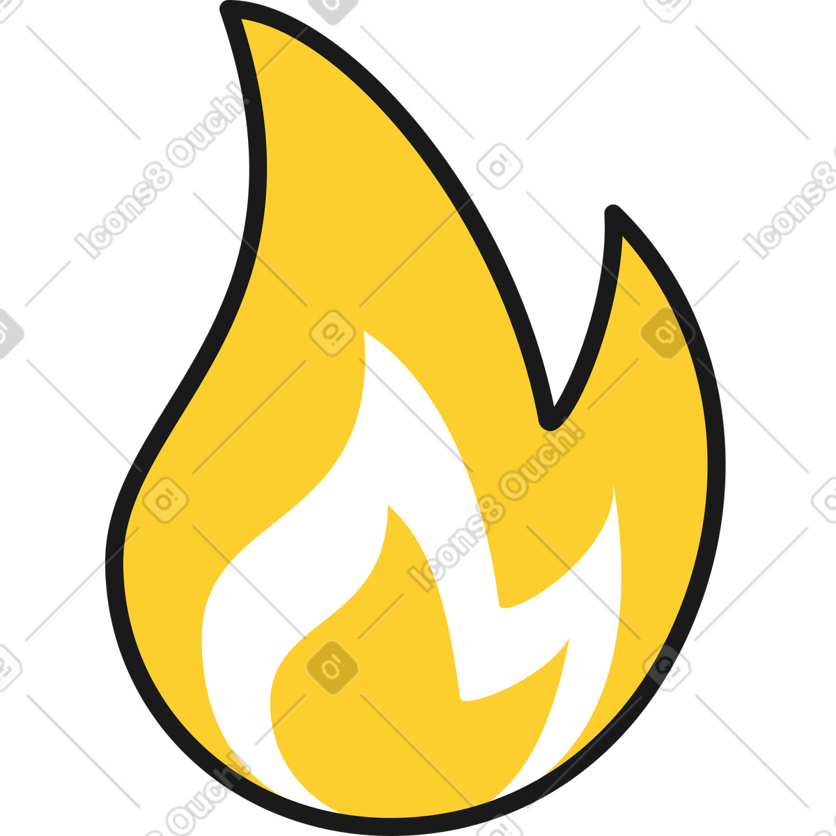 Flamme-Illustration im Taxi-Stil als Download in PNG, SVG