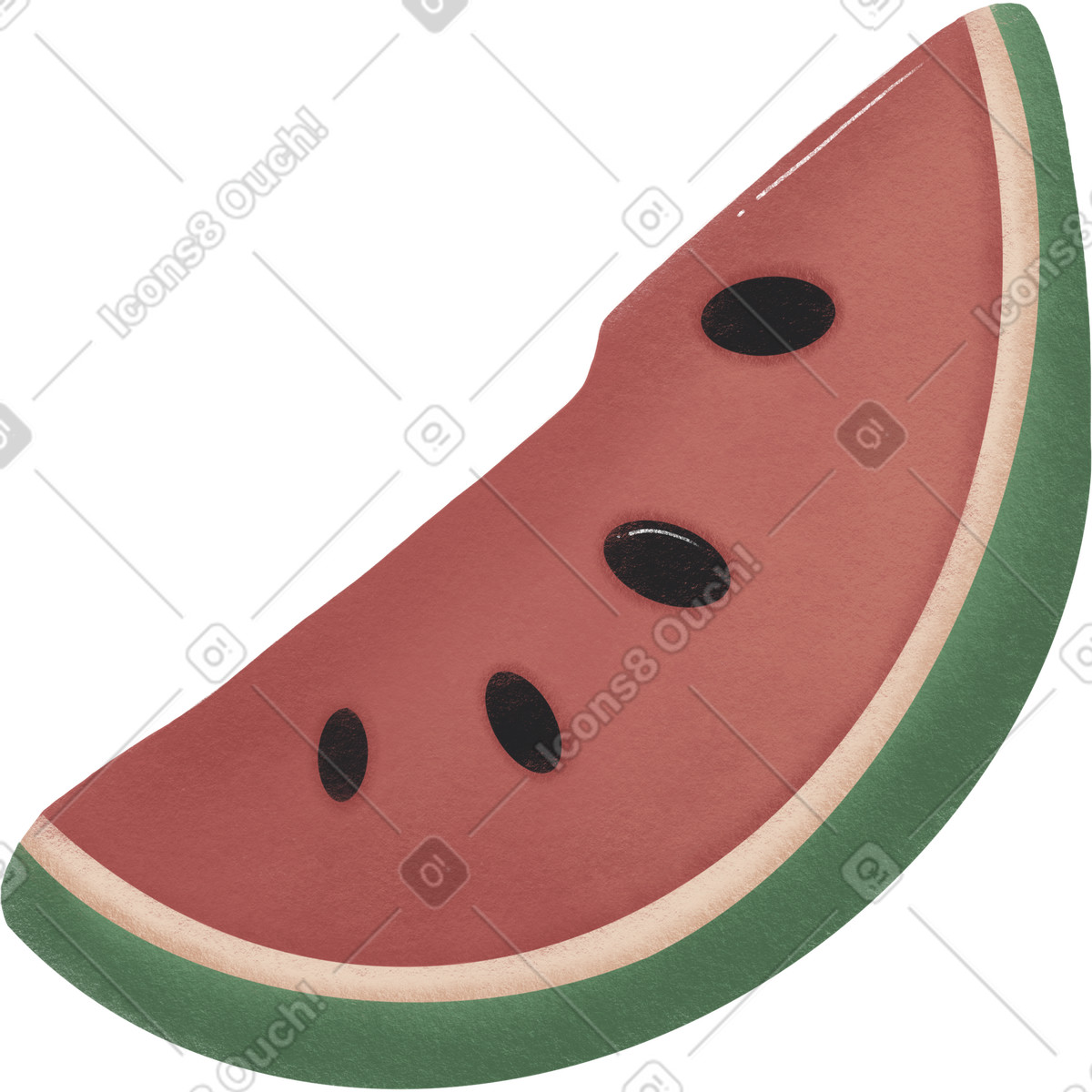 Ilustración Watermelon en estilo Woolly a descargar en PNG y SVG