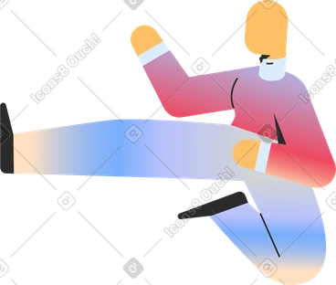 Person jump kick PNG, SVG
