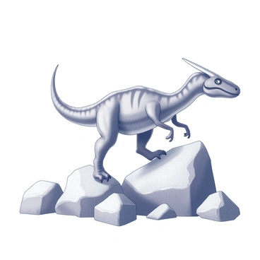 An iguanodon with a robust body and a distinctive thumb spike is climbing over a set of rugged, uneven rocks. Its strong limbs are engaged, pushing against the rocky surface as it navigates the terrain. The dinosaur's scales have a textured appearance, and its tail is balanced behind it for stability. The surrounding rocks vary in size and shape, creating a challenging environment for the iguanodon. The scene captures the dynamic movement of the iguanodon as it adapts to the rugged landscape.
