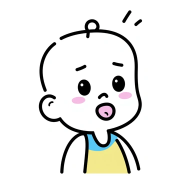 A baby with soft, round cheeks is making a funny face, scrunching up their nose. The baby's large, expressive eyes are wide open, conveying a playful energy. Their small mouth is open, and they are sticking out their tongue playfully. The baby is wearing a colorful onesie with a simple pattern. The background is minimalistic, allowing the focus to be on the baby's amusing expression.